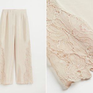 H&M Lace-inset Satin Pants Sz 6 (38)